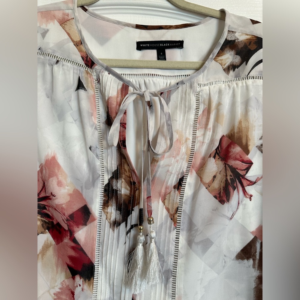 Floral loose fitting long sleeve blouse